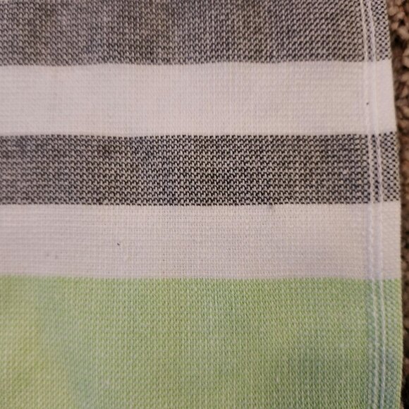 Green Gray and White Striped Beach Towel and Tote Bag Set Turkish T Cotton - Picture 6 of 8